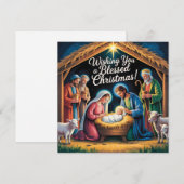 Weihnachtskrippengruß Feiertagskarte (Vorne/Hinten)
