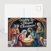 Weihnachtskrippengruß Feiertagspostkarte (Vorne/Hinten)