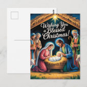 Weihnachtskrippengruß Postkarte (Vorne/Hinten)