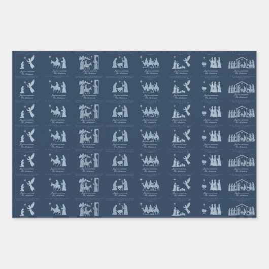 Weihnachtskrippenschenkung Papier Flachblatt-Set a (Vorderseite)