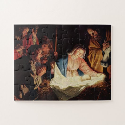 Weihnachtskrippenstall Bethlehem Vater Baby Jesus Puzzle (Horizontal)