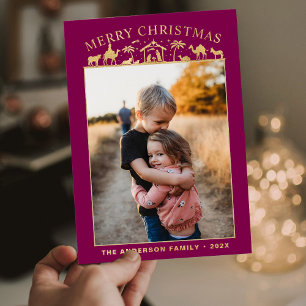 Weihnachtskrippenszene Jesus Christus Kind Feierta Folien Feiertagskarte