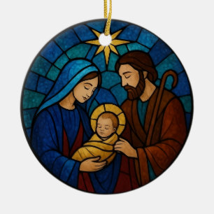 Weihnachtskrippenszene Jesus Christus Krippe Weihn Keramik Ornament