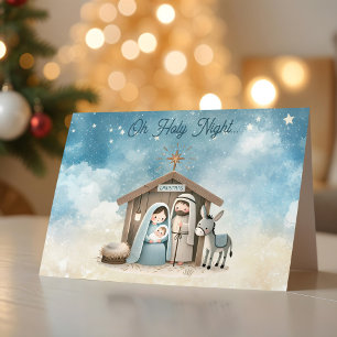 Weihnachtskrippenszene Oh Heilige Nacht Weihnachts Feiertagskarte