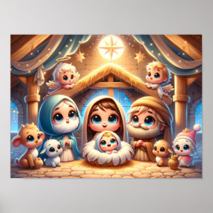 Weihnachtskrippenszene Poster