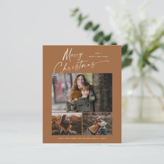 Weihnachtskript 3 Foto Weihnachtskarte (Stehend Vorderseite)