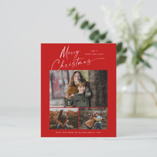 Weihnachtskript 3 Foto Weihnachtskarte (Stehend Vorderseite)