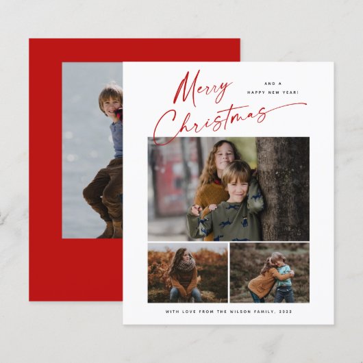 Weihnachtskript 3 Foto Weihnachtskarte (Vorne/Hinten)