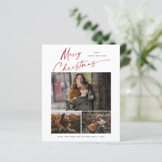 Weihnachtskript 3 Foto Weihnachtskarte (Stehend Vorderseite)