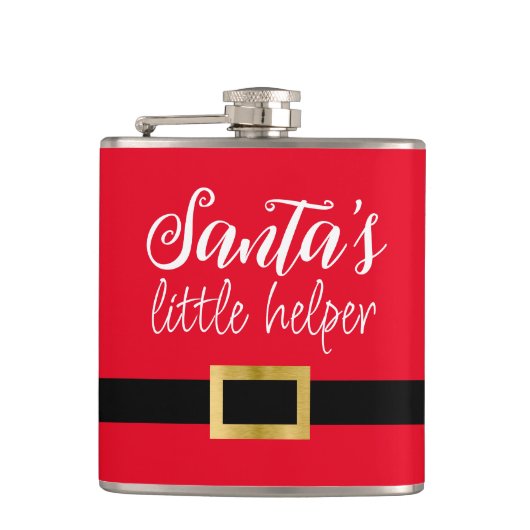 Weihnachtskript Red White Flachmann (Vorderseite)