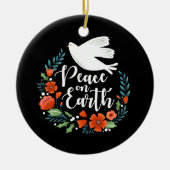 Weihnachtskript Weltfrieden Keramik Ornament (Vorne)