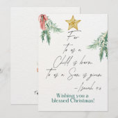 Weihnachtskriptur Grußkarte Isaiah 9:6 Feiertagskarte (Vorne/Hinten)