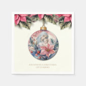 Weihnachtskriptur Poinsettias Mary und Jesus Serviette (Vorderseite)