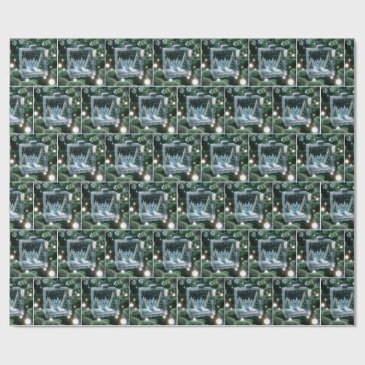 Weihnachtskristall Snowman Ornament Geschenkpapier (Flach)