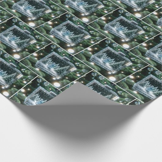 Weihnachtskristall Snowman Ornament Geschenkpapier (Ecke)