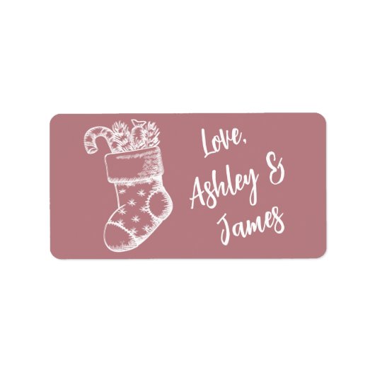 Weihnachtskritik Dusty Rose Geschenketikett Adressaufkleber (Vorne)