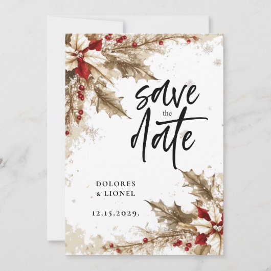 Weihnachtskritik Hochzeit Das Datum speichern Save The Date (Vorderseite)