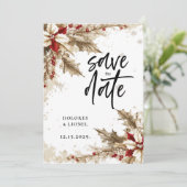 Weihnachtskritik Hochzeit Das Datum speichern Save The Date (Stehend Vorderseite)
