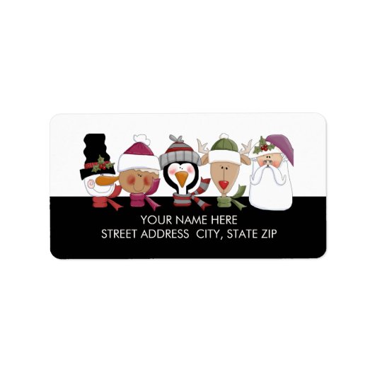 Weihnachtskritter Adresse Mailing Labels Adressaufkleber (Vorne)