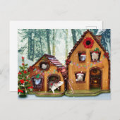 Weihnachtskritter Zuhause für den Urlaub Postkarte (Vorne/Hinten)