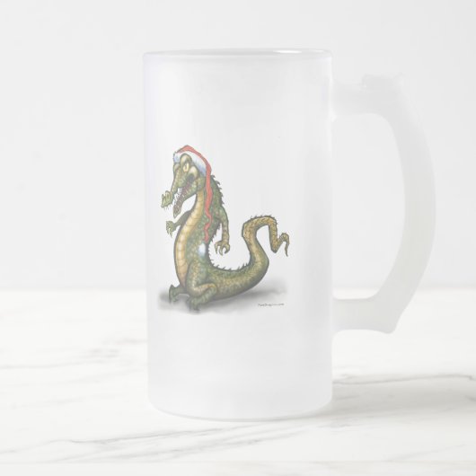 Weihnachtskrokodile Mattglas Bierglas (Rechts)