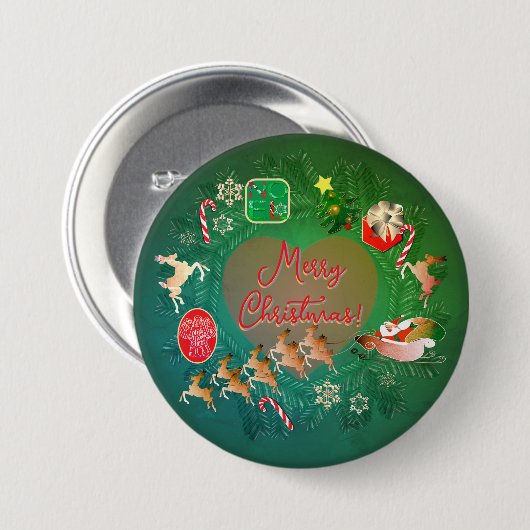 Weihnachtskrone-Button Button (Vorne & Hinten)