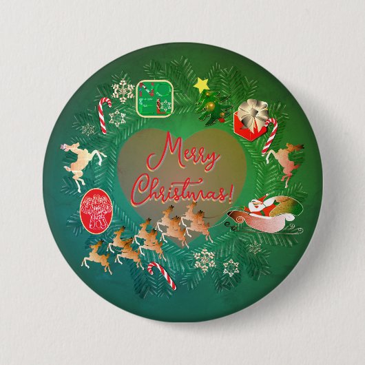 Weihnachtskrone-Button Button (Vorderseite)