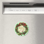 WEIHNACHTSKRONE MIT MISTELZWEIGEN UND STECHPALMENB MAGNET (In Situ (Geschirrspüler))