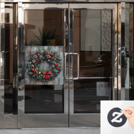 Weihnachtskronenklammer Fensteraufkleber (Büro Tür)