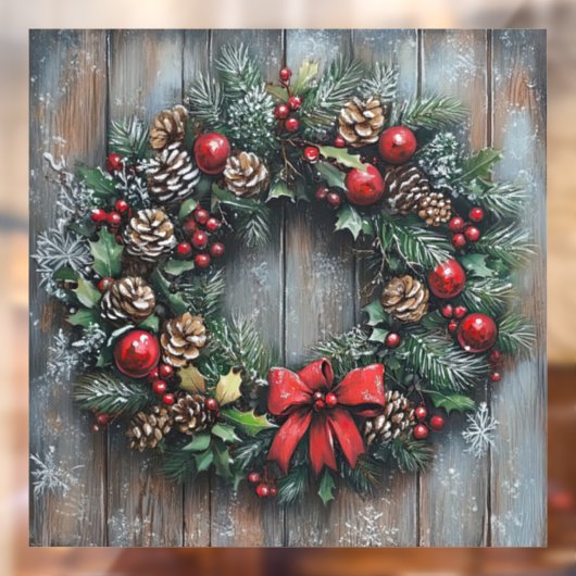 Weihnachtskronenklammer Fensteraufkleber (Blatt 2)