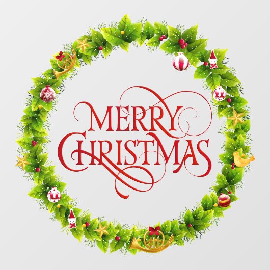 Weihnachtskronenklammer Fensteraufkleber (Blatt)