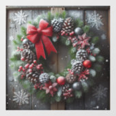 Weihnachtskronenklammer Fensteraufkleber (Blatt)