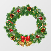 Weihnachtskronenklammer Fensteraufkleber (Blatt)