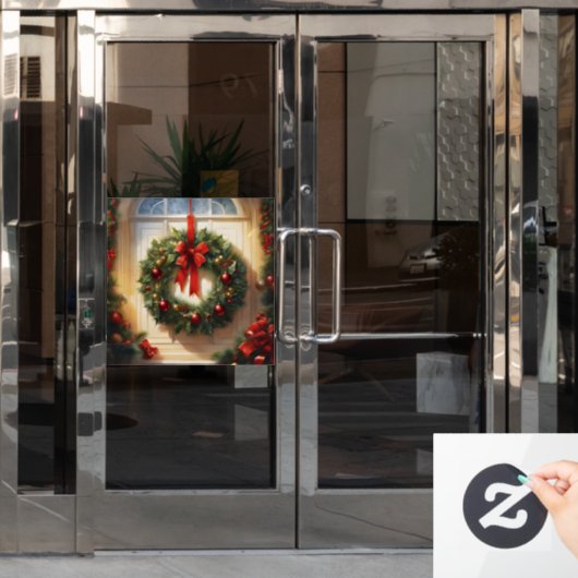 Weihnachtskronenklammer Fensteraufkleber (Büro Tür)