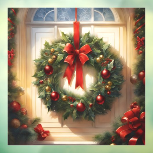 Weihnachtskronenklammer Fensteraufkleber (Blatt 3)