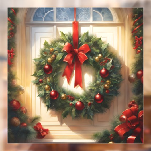 Weihnachtskronenklammer Fensteraufkleber (Blatt 2)