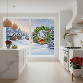 Weihnachtskronenklammer Fensteraufkleber