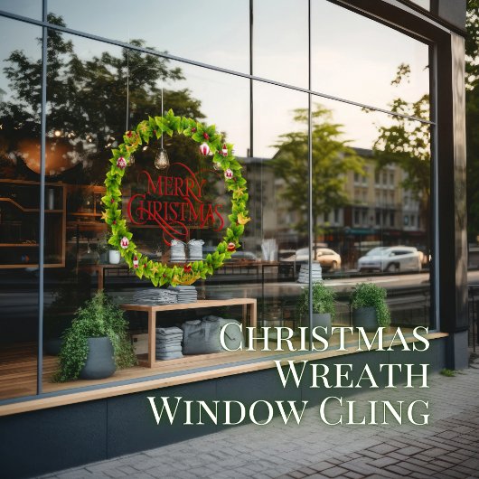 Weihnachtskronenklammer Fensteraufkleber