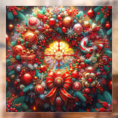 Weihnachtskronenklammer Fensteraufkleber (Blatt 2)