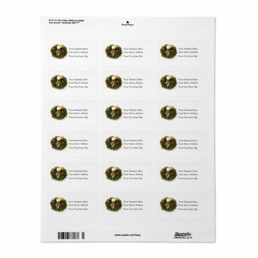 Weihnachtskronenring-Adressetikett Adressaufkleber (Vorne)