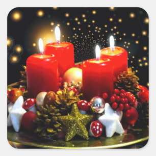 Weihnachtskronenschmuck Quadratischer Aufkleber