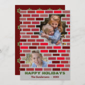 Weihnachtskronenziegel Feiertagskarte (Vorne/Hinten)