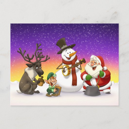 Weihnachtskrug-Band-Postkarte Feiertagspostkarte (Vorderseite)