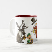 Weihnachtskrug-Band-Tasse Zweifarbige Tasse (Vorderseite Links)