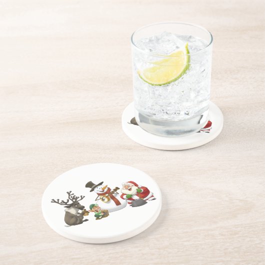 Weihnachtskrug-Band-Untersetzer Sandstein Untersetzer (Seite)