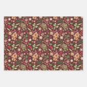 Weihnachtskrüge, Kekse, Heilige, Sterne Geschenkpapier Set (Vorderseite)