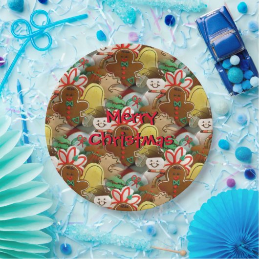 Weihnachtskrümelmuster Pappteller (Party)