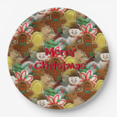 Weihnachtskrümelmuster Pappteller (Vorderseite)