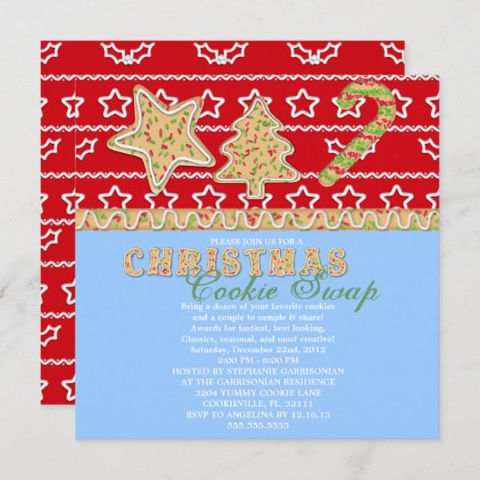 Weihnachtskrümelparty Einladung (Vorne/Hinten)