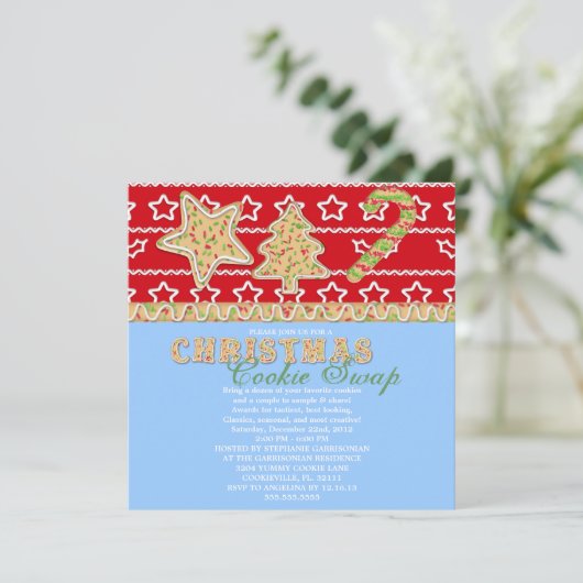 Weihnachtskrümelparty Einladung (Stehend Vorderseite)